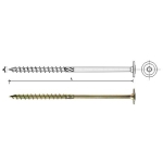 WKRĘT DO DREWNA Z KOŁNIERZEM NA TORX OCYNK ŻÓŁTY 8*260MM T40