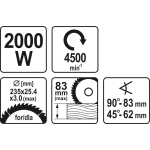 PILARKA 2000W 235MM