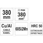 NOŻYCE ZAPADKOWE DO KABLI 380MM L-330