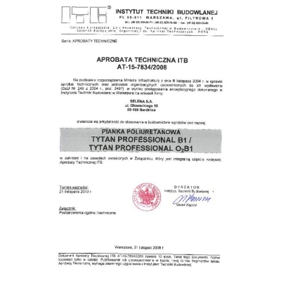 PIANKA PISTOLETOWA TYTAN B1 750ML OGNIOODPORNA