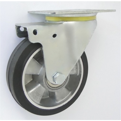 KOŁO ALUMINIUM-GUMA 160MM OBUDOWA SKRĘTNA WZMOCNIONA A42GW