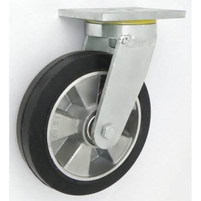 KOŁO ALUMINIUM-GUMA 200MM OBUDOWA SKRĘTNA SPAWANA A62GD