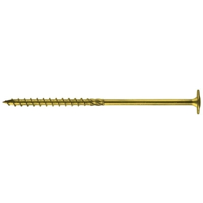 WKRĘT DO DREWNA Z KOŁNIERZEM NA TORX OCYNK ŻÓŁTY 8*180MM T40