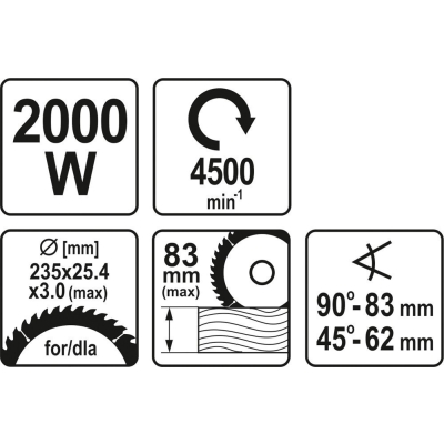 PILARKA 2000W 235MM