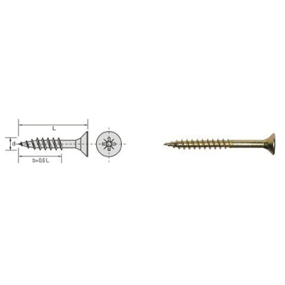 WKRĘT DO DREWNA OCYNK ŻÓŁTY 3.0*30MM