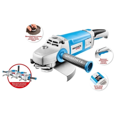 SZLIFIERKA KĄTOWA 2400W TARCZA 230X22.2 MM OBROTY 6500MIN