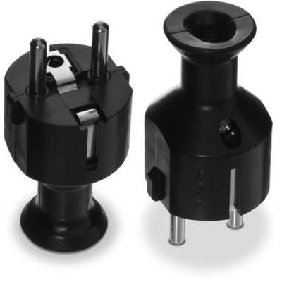 WTYCZKA PROSTA ROZBIERALNA UNI-SCHUKO, 2P+Z 16A, 250V CZARNA