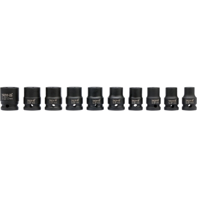 ZESTAW NASADEK UDAROWYCH KRÓTKICH 1/2'' 10 SZTUK