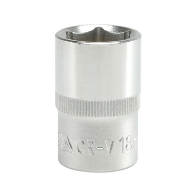 NASADKA KRÓTKA 6-KĄTNA CHROMOWANA 1/2'' 18MM