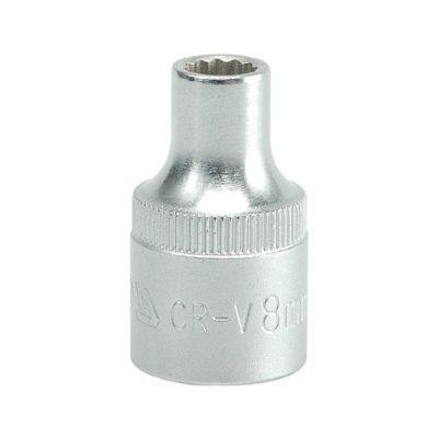 NASADKA KRÓTKA 12-KĄTNA CHROMOWANA 1/2'' 12MM