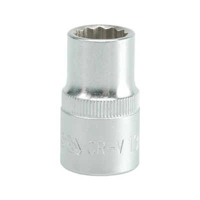 NASADKA KRÓTKA 12-KĄTNA CHROMOWANA 1/2'' 16MM