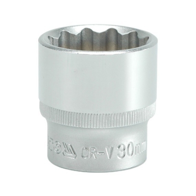 NASADKA KRÓTKA 12-KĄTNA CHROMOWANA 1/2'' 30MM