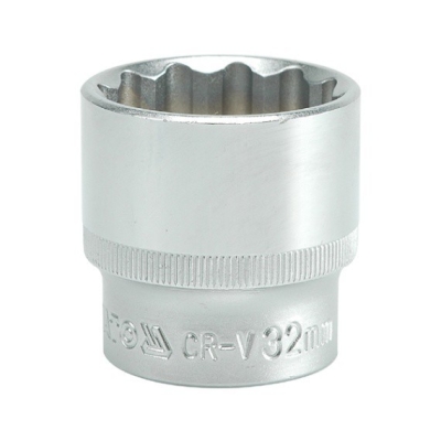 NASADKA KRÓTKA 12-KĄTNA CHROMOWANA 1/2'' 32MM