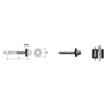 WKRĘT SAMOWIERTNY Z ŁBEM 6-KĄTNYM HWH 5.5*50MM Z EPDM 16MM