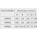 KŁÓDKA MOSIĘŻNA ZASUWKOWA KM50 3 KLUCZE