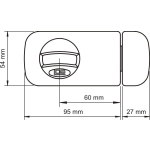 ZAMEK NAWIERZCHNIOWY 3 KLUCZE TB61 60MM BIAŁY