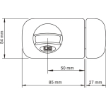 ZAMEK NAWIERZCHNIOWY 3 KLUCZE TB51 50MM BIAŁY