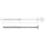 WKRĘT DO DREWNA Z KOŁNIERZEM NA TORX OCYNKOWANY 10*320MM T40