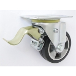 KOŁO ALUMINIUM-GUMA 125MM OBUDOWA SKRĘTNA+HAMULEC A25GH