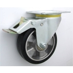 KOŁO ALUMINIUM-GUMA 160MM OBUDOWA SKRĘTNA+HAM. WZM. A45GWH
