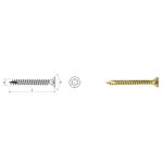 WKRĘT DO DREWNA OCYNK ŻÓŁTY NA TORX 6.0*30MM T30