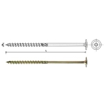 WKRĘT DO DREWNA Z KOŁNIERZEM NA TORX OCYNK ŻÓŁTY 6*180MM T30