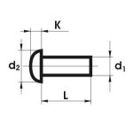 NIT ALUMINIOWY PEŁNY Z ŁBEM KULISTYM 4.0*10 MM