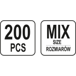 ZESTAW SPRĘŻYNEK 200 SZTUK MIX