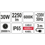 REFLEKTOR DIODOWY 30W ZE STOJAKIEM 2250LM
