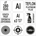 PATELNIA ALUMINIOWA TEFLON 280MM
