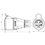 GNIAZDO IZOLACYJNE PRZENOŚNE 32A 400V CZERWONE 3P+Z IP44