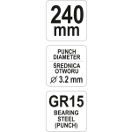 SZCZYPCE DO DZIURKOWANIA BLACH 240MM