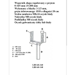 PODSTAWA SŁUPA REGULOWANA 0-165MM NA PRĘT, OCYNK BIAŁY