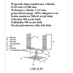 PODSTAWA SŁUPA REGULOWANA 0-165MM NA KWADRAT, OCYNK ŻÓŁTY