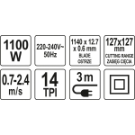 PRZECINARKA TAŚMOWA Z PODSTAWĄ 1100W