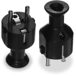 WTYCZKA PROSTA ROZBIERALNA UNI-SCHUKO, 2P+Z 16A, 250V CZARNA