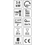 MOTOPOMPA DO WODY SPALINOWA 2'' 5,9HP 36M3/H