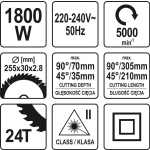 UKOŚNICA 225M 1800W Z LASEREM