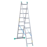 DRABINA ALUMINIOWA 2-ELEMENTOWA 421CM 9+9 SZCZEBLI