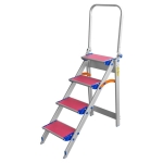 SCHODKI SKŁADANE 93CM 4 STOPNIE + PORĘCZ