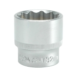 NASADKA KRÓTKA 12-KĄTNA CHROMOWANA 1/2'' 32MM