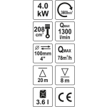 MOTOPOMPA DO WODY SPALINOWA 4'' 5,9HP 96M3/H