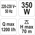 POMPA MEMBRANOWA - GŁĘBINOWA ZATAPIALNA 350W 79944