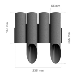 PALISADA OGRODOWA  STANDARD14,5CM*2,3MB GRAFITOWA