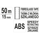 MIARA STALOWA GEODEZYJNA 50M Z WŁÓKNA SZKLANEGO