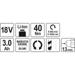 WIERTARKO-WKRĘTARKA 18V, 2 AKUMULATORY