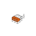 SZYBKOZŁĄCZKA WAGO 2273-203 3X0,5-2,5 MM2 POMARAŃCZOWA 5 SZT