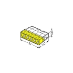 SZYBKOZŁĄCZKA WAGO 2273-205 5X0,5-2,5 MM2 ŻÓŁTA 20 SZT