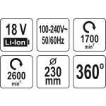 WENTYLATOR HYBRYDOWY 18V/240V BEZ AKUMULATORA