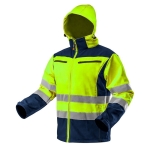 KURTKA ROBOCZA OSTRZEGAWCZA SOFTSHELL Z KAPTUREM ŻÓŁTA L